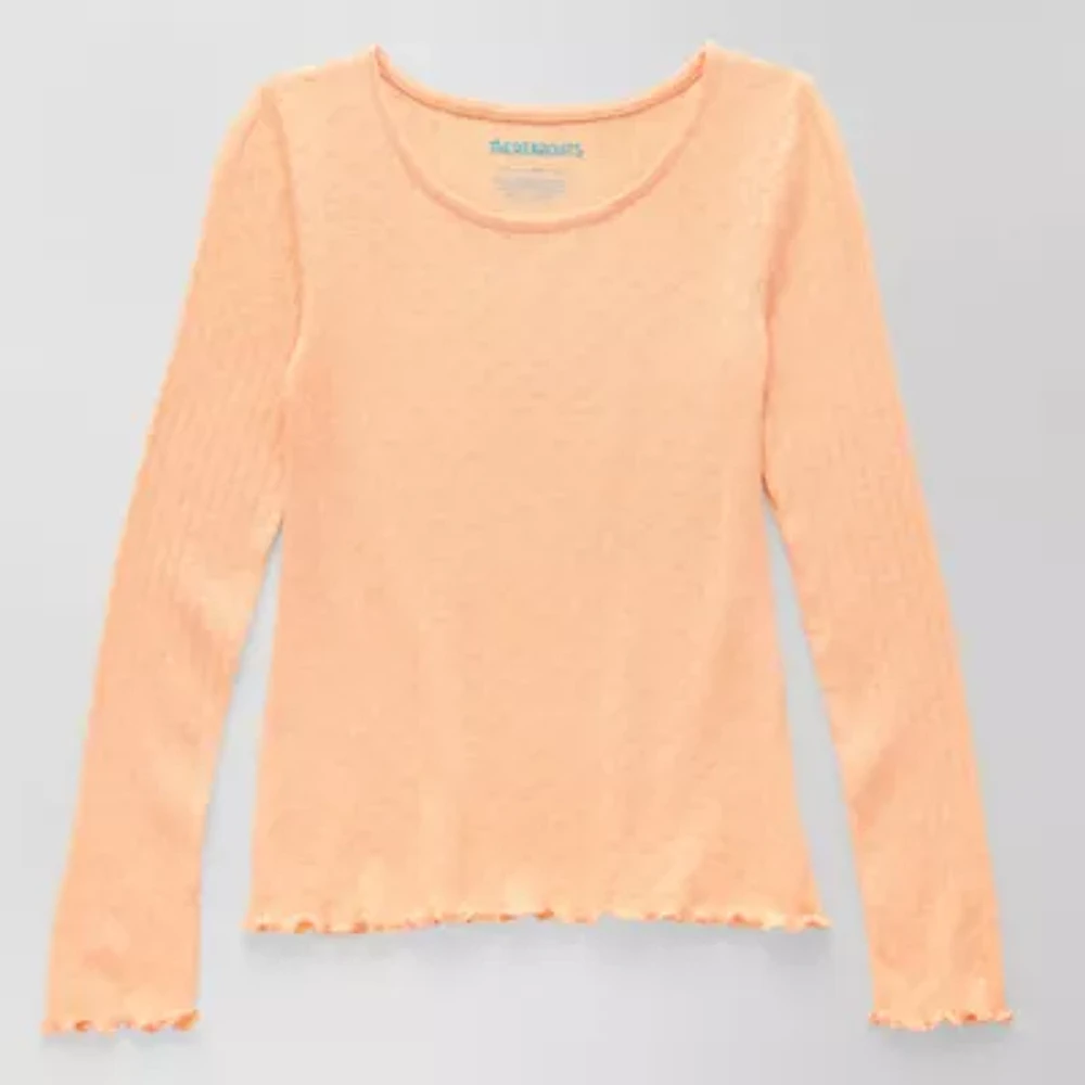 Thereabouts Little & Big Kid Girls Scoop Neck Long Sleeve T-Shirt