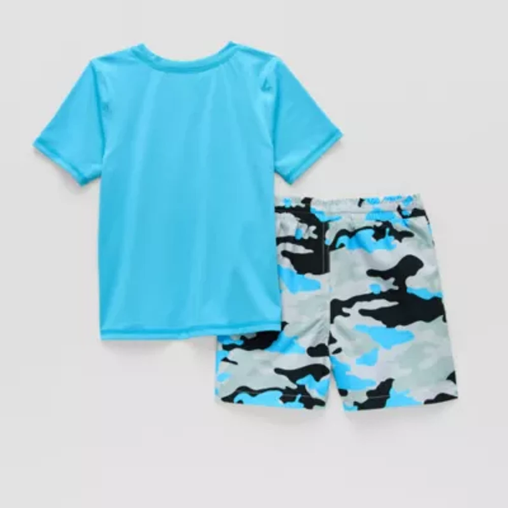 Okie Dokie Shark Toddler & Little Boys 2-pc. Rash Guard Set