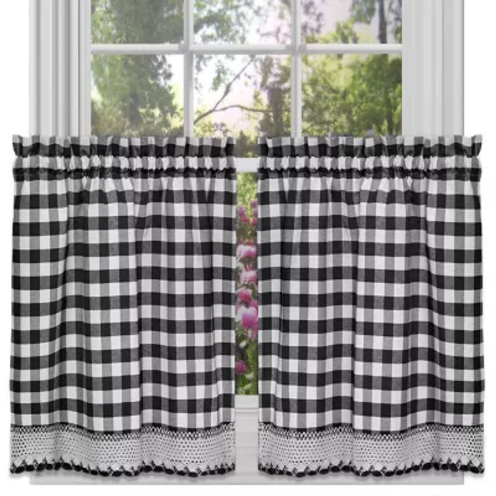 Sweet Home Collection Buffalo Check Rod Pocket Window Tier