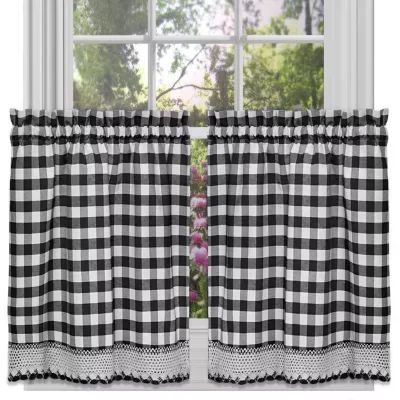 Sweet Home Collection Buffalo Check Rod Pocket Window Tier
