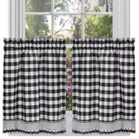 Sweet Home Collection Buffalo Check Rod Pocket Window Tier
