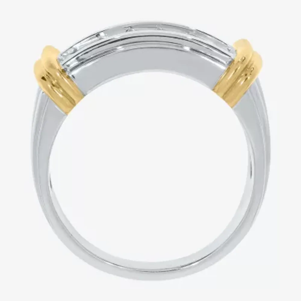 Mens 1 CT. T.W. Natural White Diamond 14K Gold Over Silver Sterling Fashion Ring