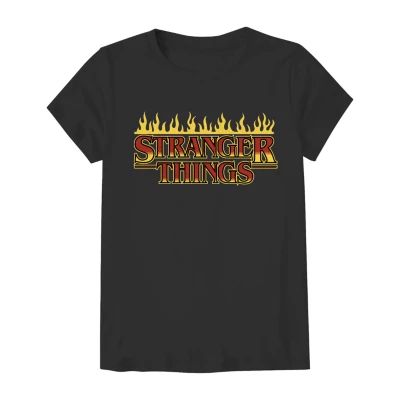 Little & Big Kid Girls Crew Neck Short Sleeve Regular Fit Stranger Things Graphic T-Shirt