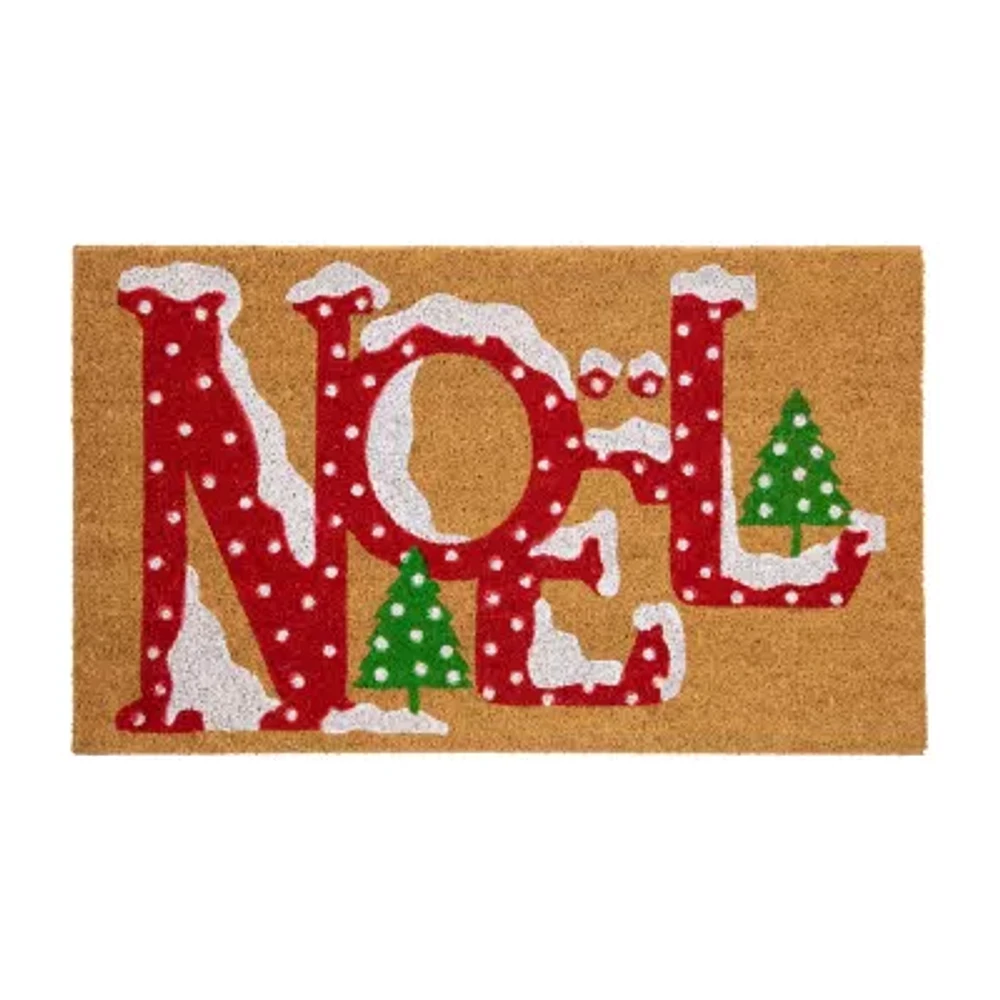 Northlight Noel Natural Coir Indoor Rectangular Doormat