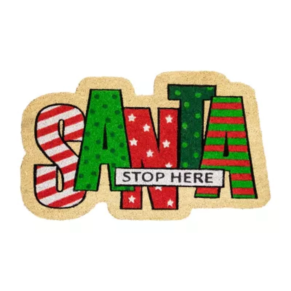 Northlight Santa Stop Here Indoor Rectangular Doormat