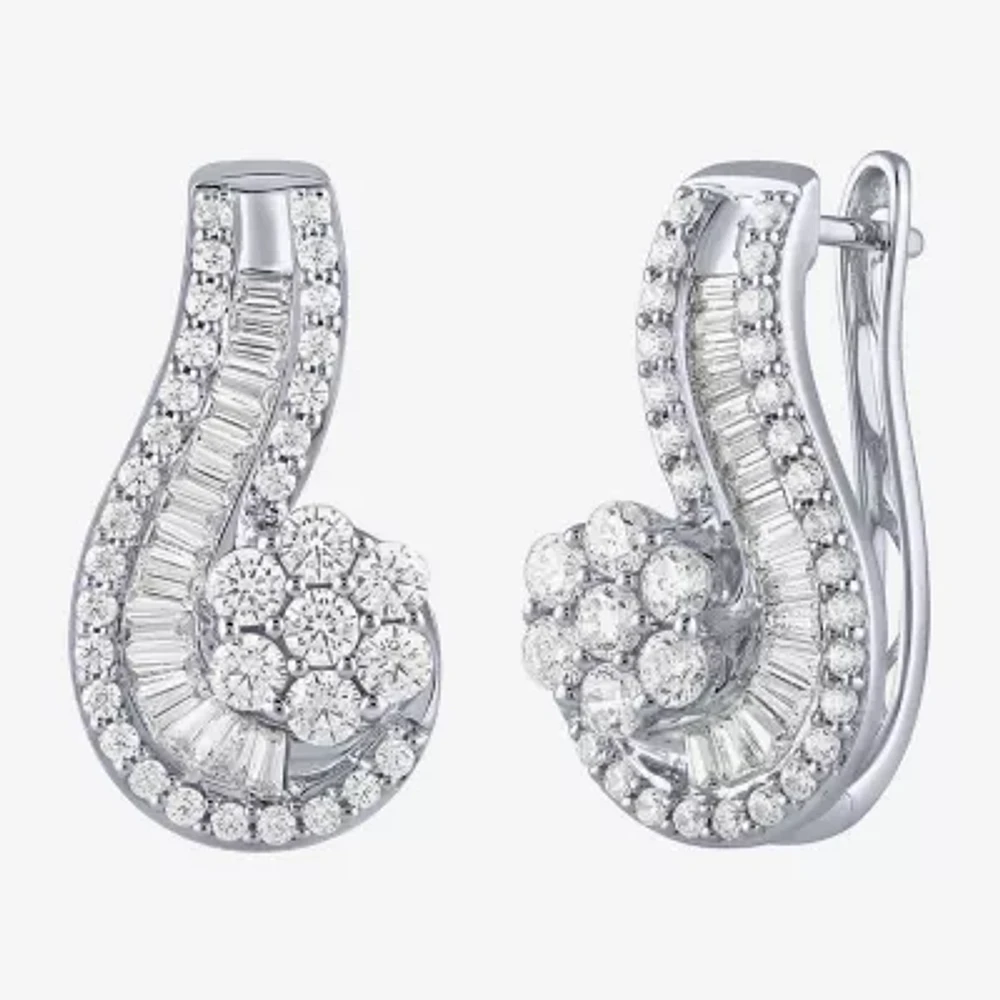 Diamond Blossom (G / Si2) Womens 2 CT. T.W. Lab Grown White 10K Gold Drop Earrings