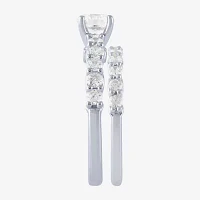 (H-I / I1) Womens 2 CT. T.W. Lab Grown White Diamond 10K Gold Side Stone Bridal Set