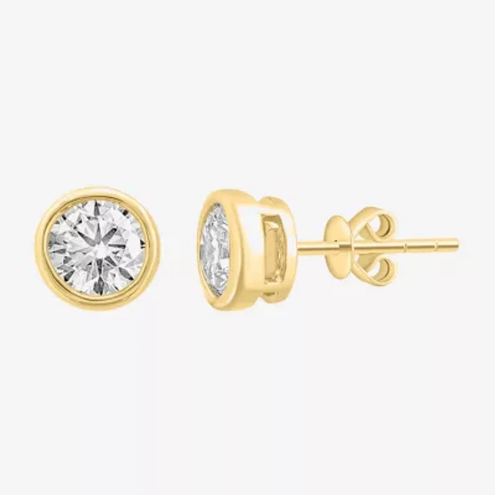Effy (G /Si1) 1 3/8 CT. T.W. Lab Grown White Diamond 14K Gold 28mm Round Stud Earrings