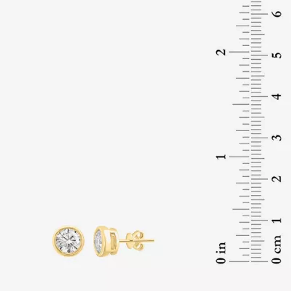 Effy (G /Si1) 1 3/8 CT. T.W. Lab Grown White Diamond 14K Gold 28mm Round Stud Earrings