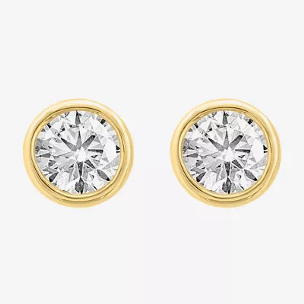 Effy (G /Si1) 1 3/8 CT. T.W. Lab Grown White Diamond 14K Gold 28mm Round Stud Earrings
