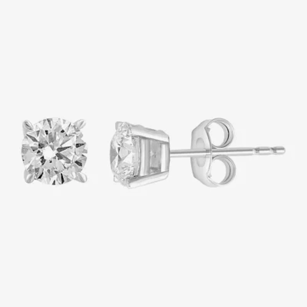 Effy (G / Vs1-Vs2) 1 1/2 CT. T.W. Lab Grown White Diamond 14K White Gold 28mm Round Stud Earrings