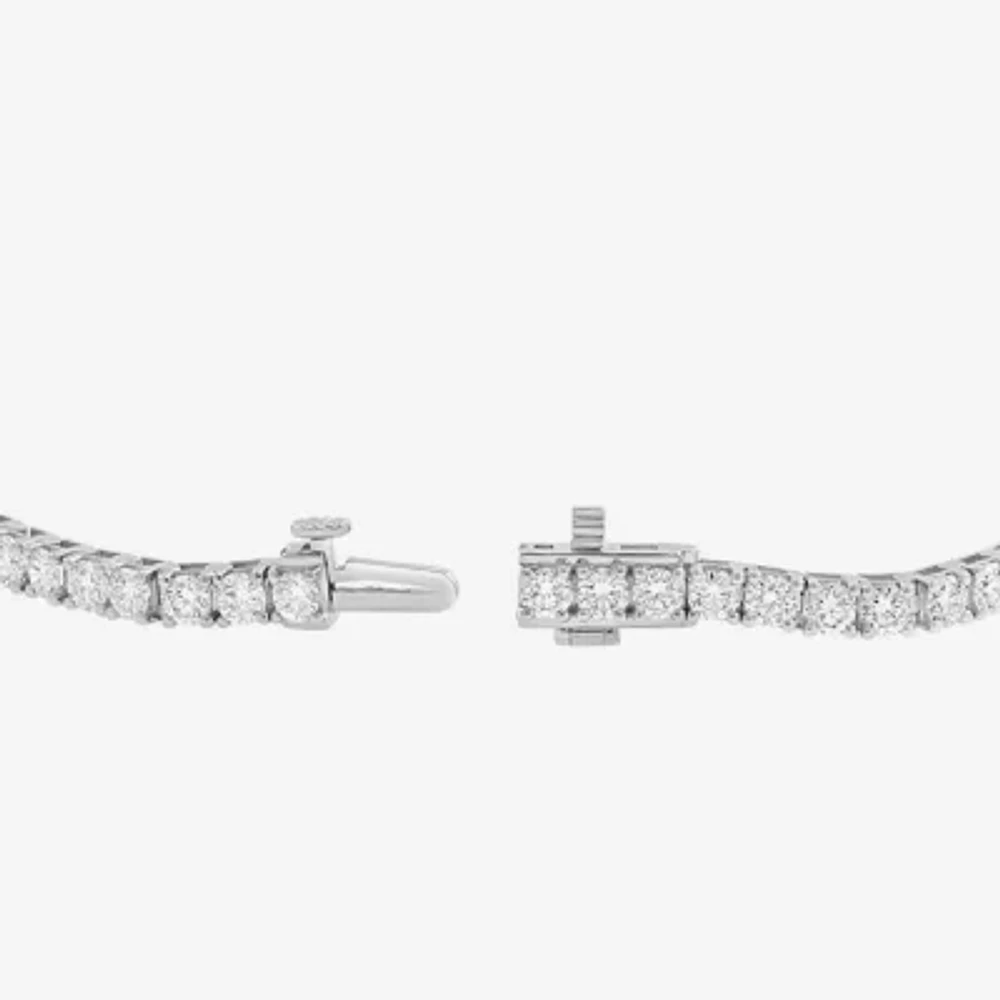 Effy (G / Vs1-Vs2) Womens 5 CT. T.W. Lab Grown White Diamond 14K White Gold 7.25 Inch Tennis Bracelet