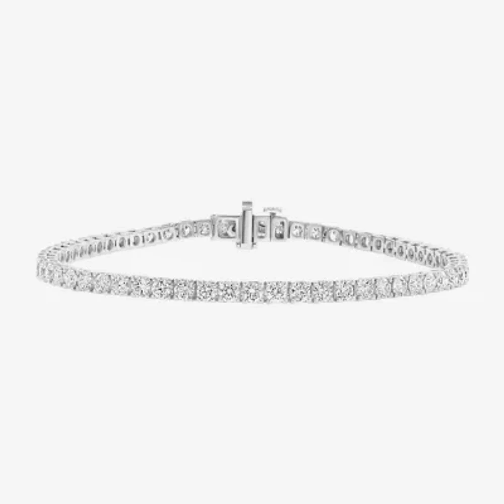 Effy (G / Vs1-Vs2) Womens 5 CT. T.W. Lab Grown White Diamond 14K White Gold 7.25 Inch Tennis Bracelet