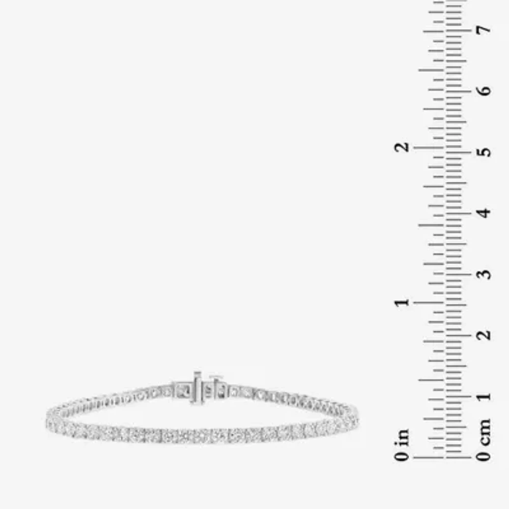 Effy (G / Vs1-Vs2) Womens 5 CT. T.W. Lab Grown White Diamond 14K White Gold 7.25 Inch Tennis Bracelet