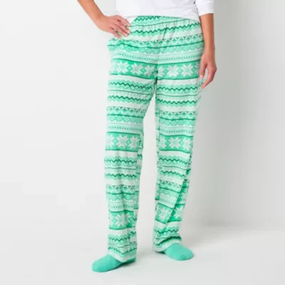 Sleep Chic Womens Fleece Petite Pajama Pants
