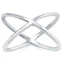 Silver Treasures Sterling Crossover Band Ring