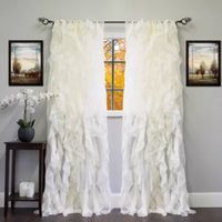 Sweet Home Collection Ruffled Rod Pocket Sheer Single Curtain Panel