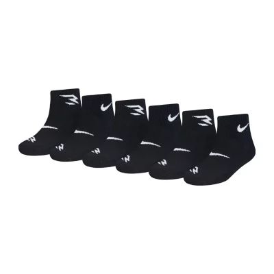 Nike 3BRAND by Russell Wilson Big Kid Boys Multi-Pack 6 Pair Quarter Ankle Socks