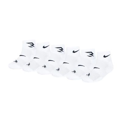 Nike 3BRAND by Russell Wilson Big Kid Boys Multi-Pack 6 Pair Quarter Ankle Socks