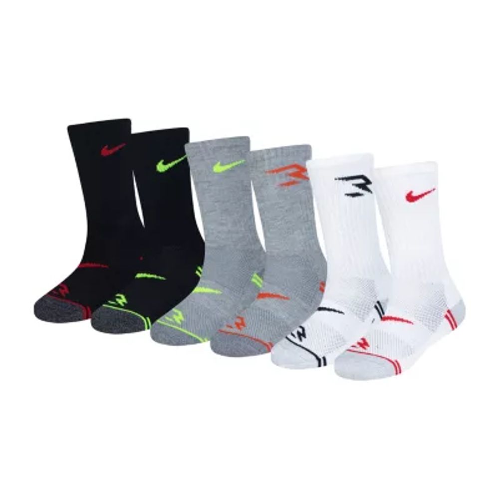 Nike 3BRAND by Russell Wilson Big Kid Boys 6 Pair Crew Socks