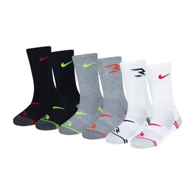 Nike 3BRAND by Russell Wilson Big Kid Boys 6 Pair Crew Socks