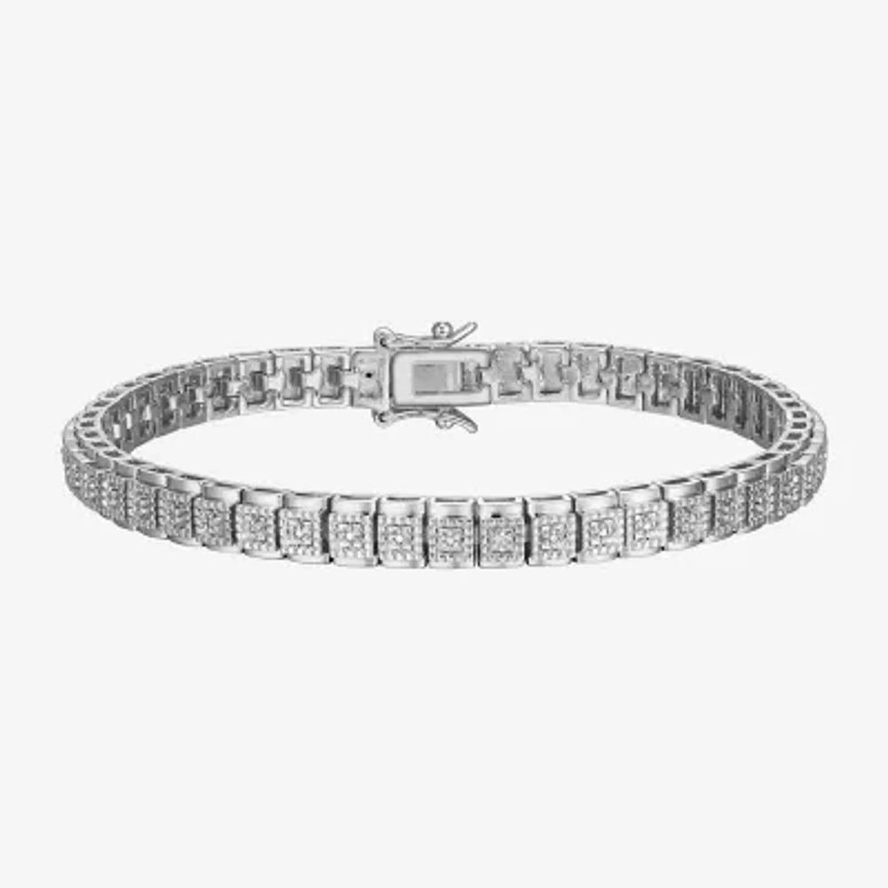 Sparkle Allure Womens Natural Diamond Accent Pure Silver Over Bronze 7.25 Inch Tennis Bracelet