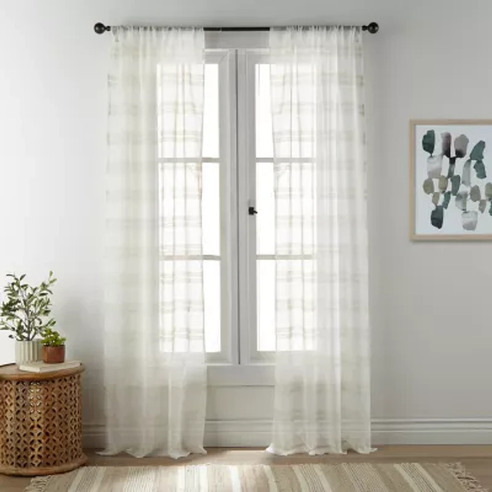 Stratford Park Alyona Rod Pocket Sheer Set of 2 Curtain Panel