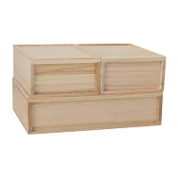 Martha Stewart 3 Pack Wood Box With Drawers