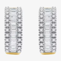 1 1/4 CT. T.W. (H-I / I1) Lab Grown White Diamond 10K White or Yellow Gold 17.1mm Hoop Earrings