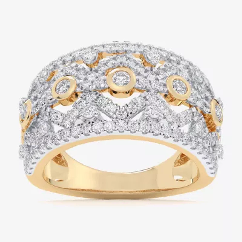 G-H / Si1-Si2) Womens CT. T.W. Lab Grown White Diamond 10K Gold Band