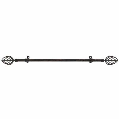 Metallo ¾in Adjustable Curtain Rod with Leaf Finial