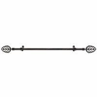Metallo ¾in Adjustable Curtain Rod with Leaf Finial