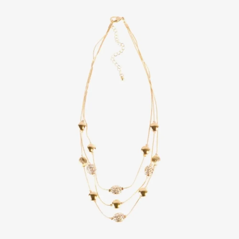 Bold Elements Gold Tone Womens 17 Inch Illusion Necklace