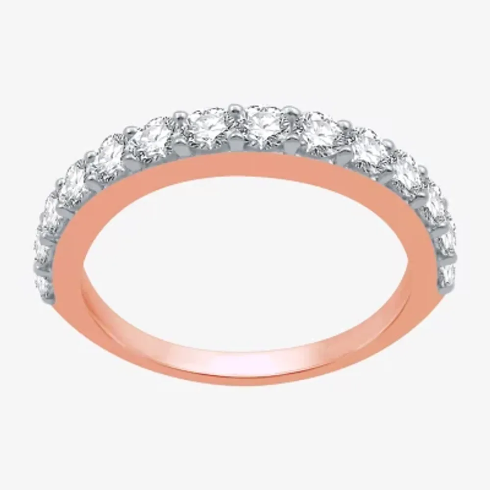 Classic Collection Womens 1 CT. T.W. Natural White Diamond 10K Rose Gold Wedding Band