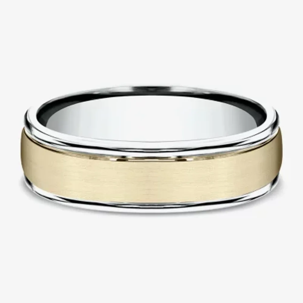 Mens 6MM 10K Two Tone Gold Wedding Band