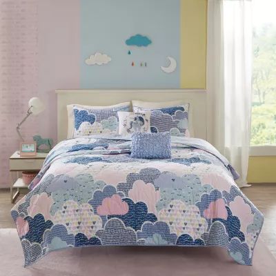 Urban Habitat Kids Bliss Reversible 100% Cotton Quilt Set With Throw Pillows