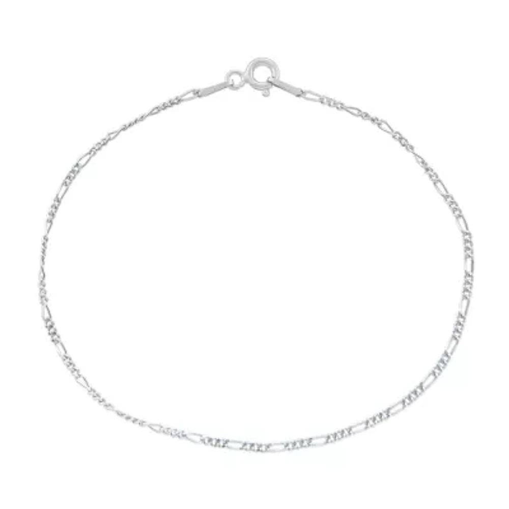 Silver Treasures Made Italy 7.25-8" Womens Sterling 7.25 Inch Solid Figaro Chain Bracelet