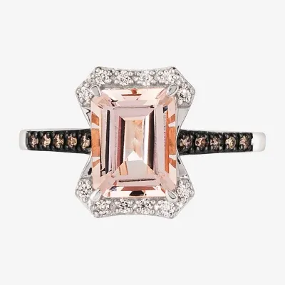 Le Vian® Grand Sample Sale™ Ring featuring 1 3/4 CT. Peach Morganite™ 1/10 CT. Chocolate Diamonds® 1/15 CT. Nude Diamonds™ set in 14K Vanilla Gold®