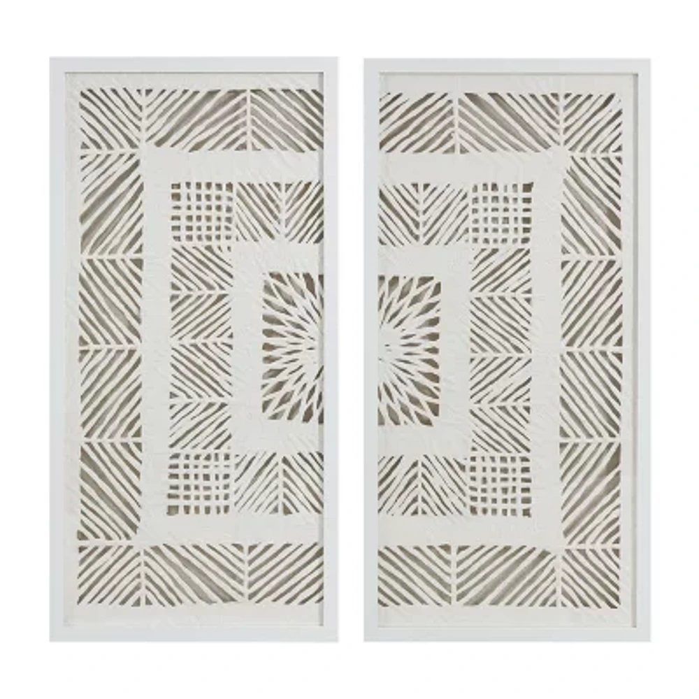 Madison Park Tala Rice Paper Panel Shadowbox 2-pc. Framed Wall Art Set