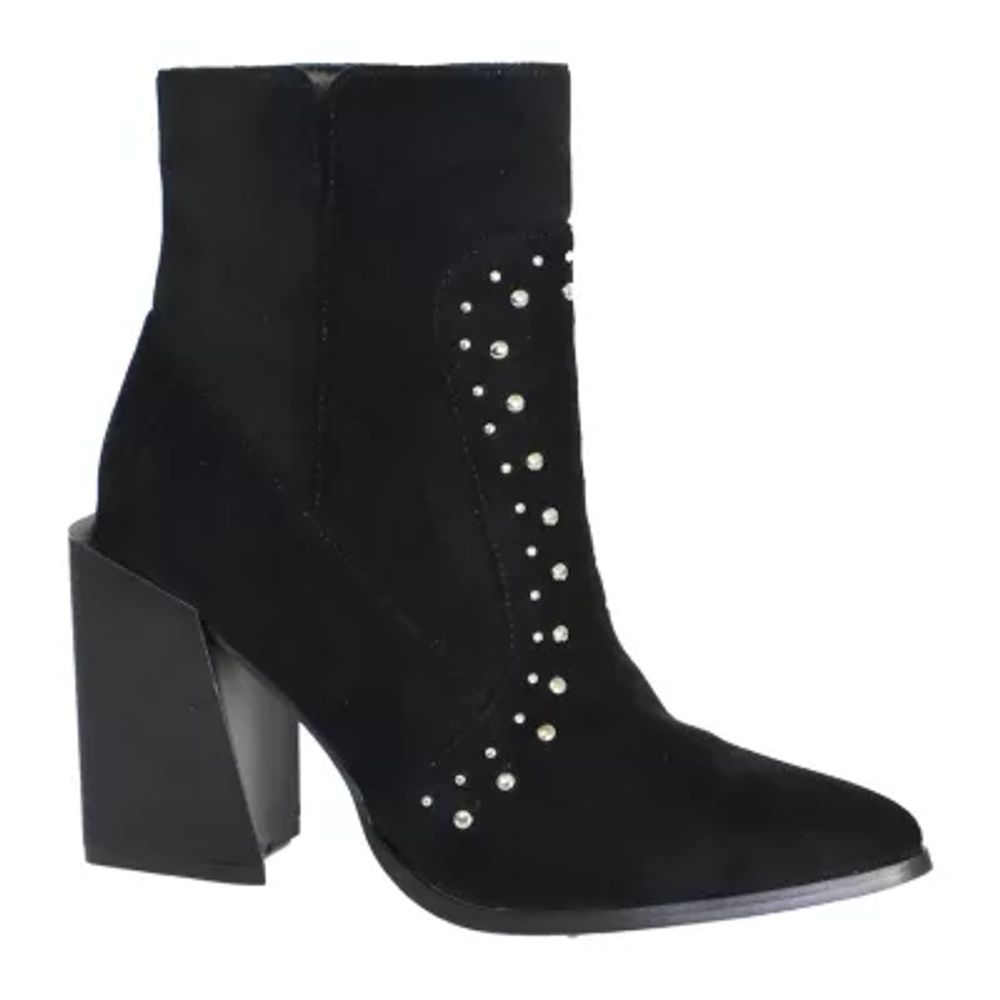 Yoki Womens Blonde Stacked Heel Booties