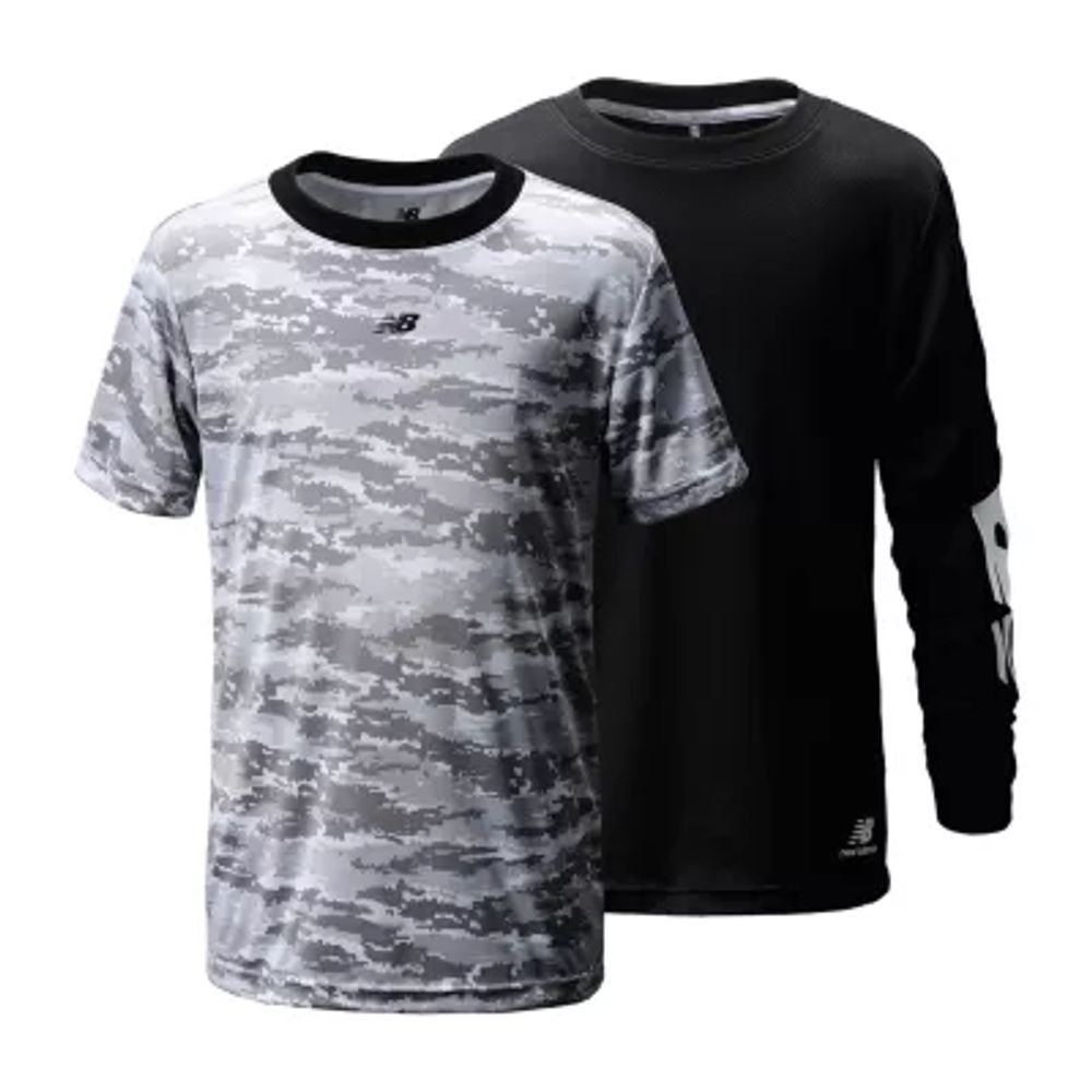 New Balance Big Kid Boys Crew Neck Long Sleeve Regular Fit 2-pc. Graphic T-Shirt