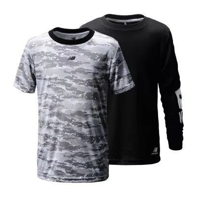 New Balance Big Kid Boys Crew Neck Long Sleeve Regular Fit 2-pc. Graphic T-Shirt