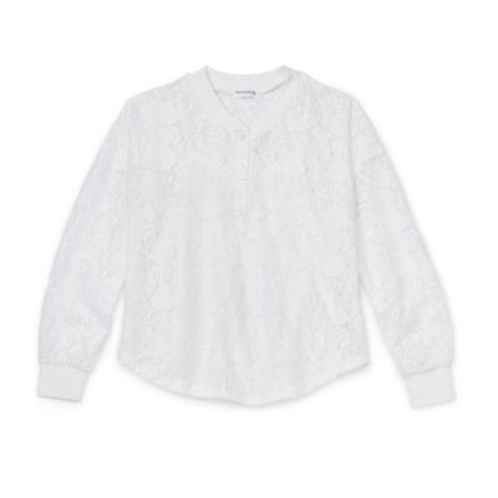 Eyeshadow Little & Big Girls Long Sleeve Henley Shirt