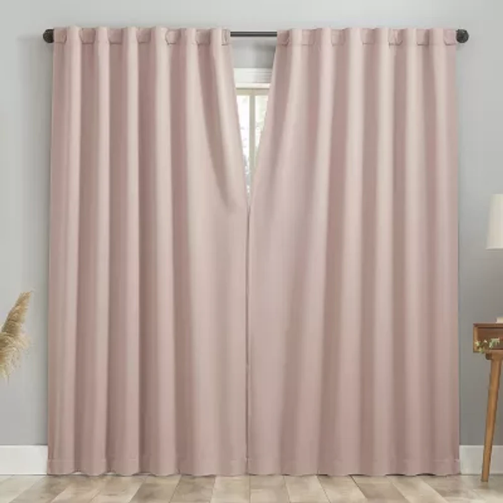 Sun Zero Aria Magnetic Closure Back Tab 100% Blackout Set of 2 Curtain Panel