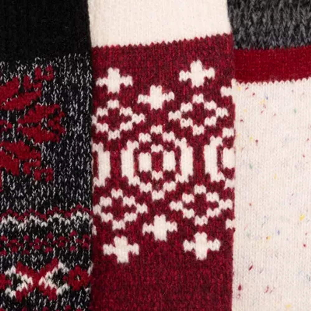 Muk Luks Microfiber Womens Multi-Pack 3 Pair Boot Socks