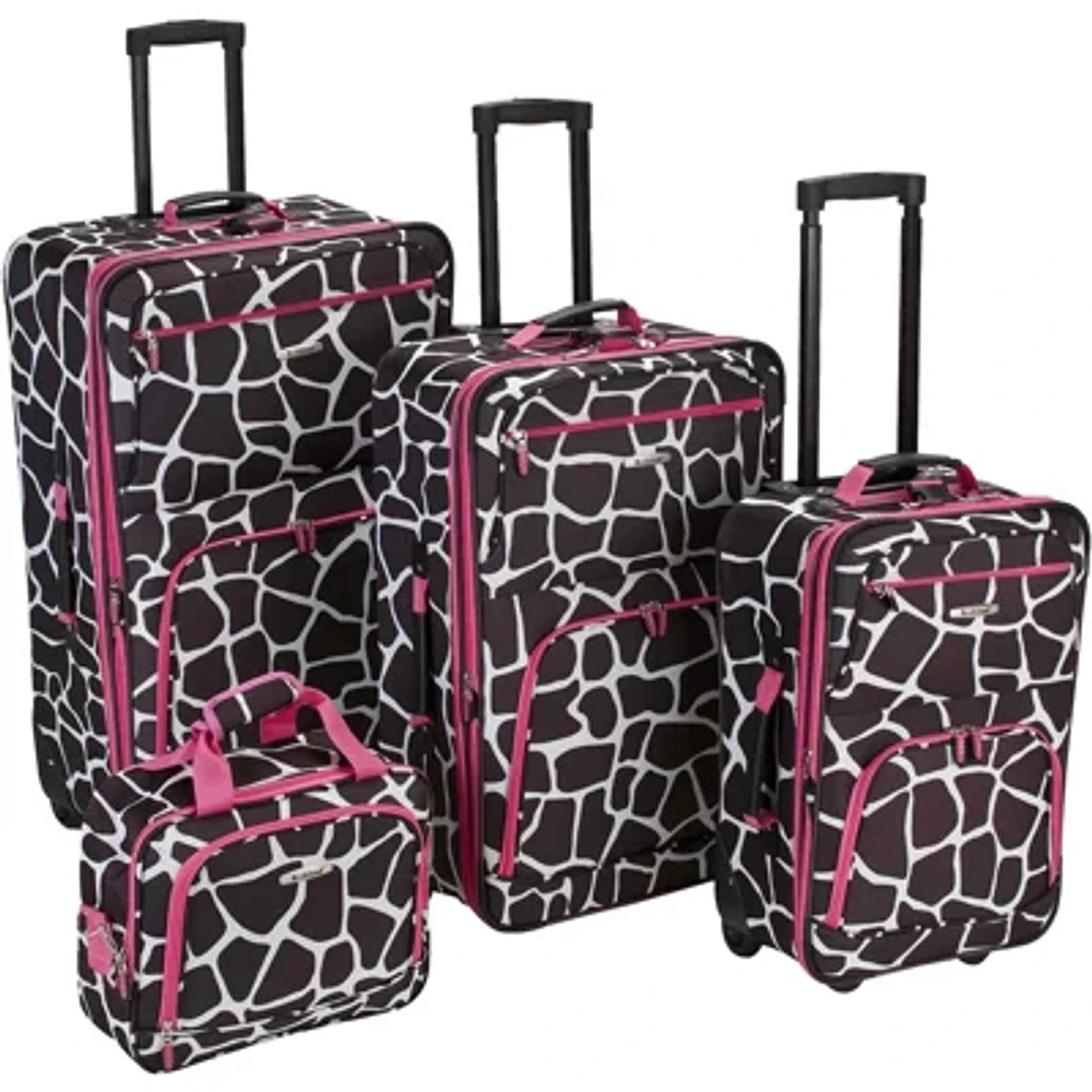 Rockland Fashion Pint Animal Print 4-pc. Softside Luggage Set