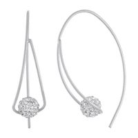 Sparkle Allure Threader Womens Crystal 40mm Hoop Earrings