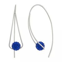 Sparkle Allure Threader Womens Crystal 40mm Hoop Earrings