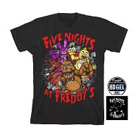 Little & Big Kid Boys Crew Neck Short Sleeve Regular Fit Five Nights at Freddys Graphic T-Shirt