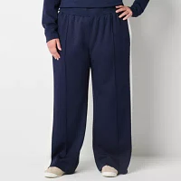 Stylus Womens Wide Leg High Rise Regular Fit Plus Track Pant